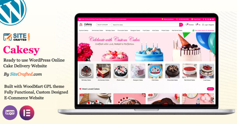Cakesy - Ready to use WordPress Website for Online Cake Delivery - by SiteCrafted
