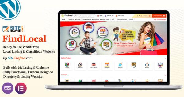 FindLocal - Ready to use WordPress Local Listing & Classifieds Website - by SiteCrafted